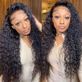 Ronashow Human Hair 13*4 Lace Frontal Wig Deep Wave Natural Color Wig